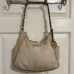 Michael Kors Beige Ivory MICHAEL Michael Kors Medium Pebbled Leather Hobo Bag